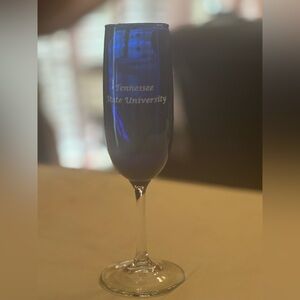 Tennessee State University – TSU Tigers Cobalt Blue Champagne Flute Glass
